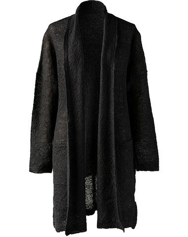 アルパカ83% ちりめん調 ロングトッパーカーディガン 全3色 M〜L