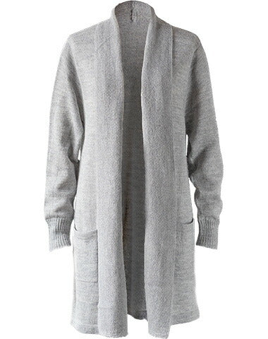 ベビーアルパカ100% シンプル トッパーカーディガン ポケット付 全4色 M〜L