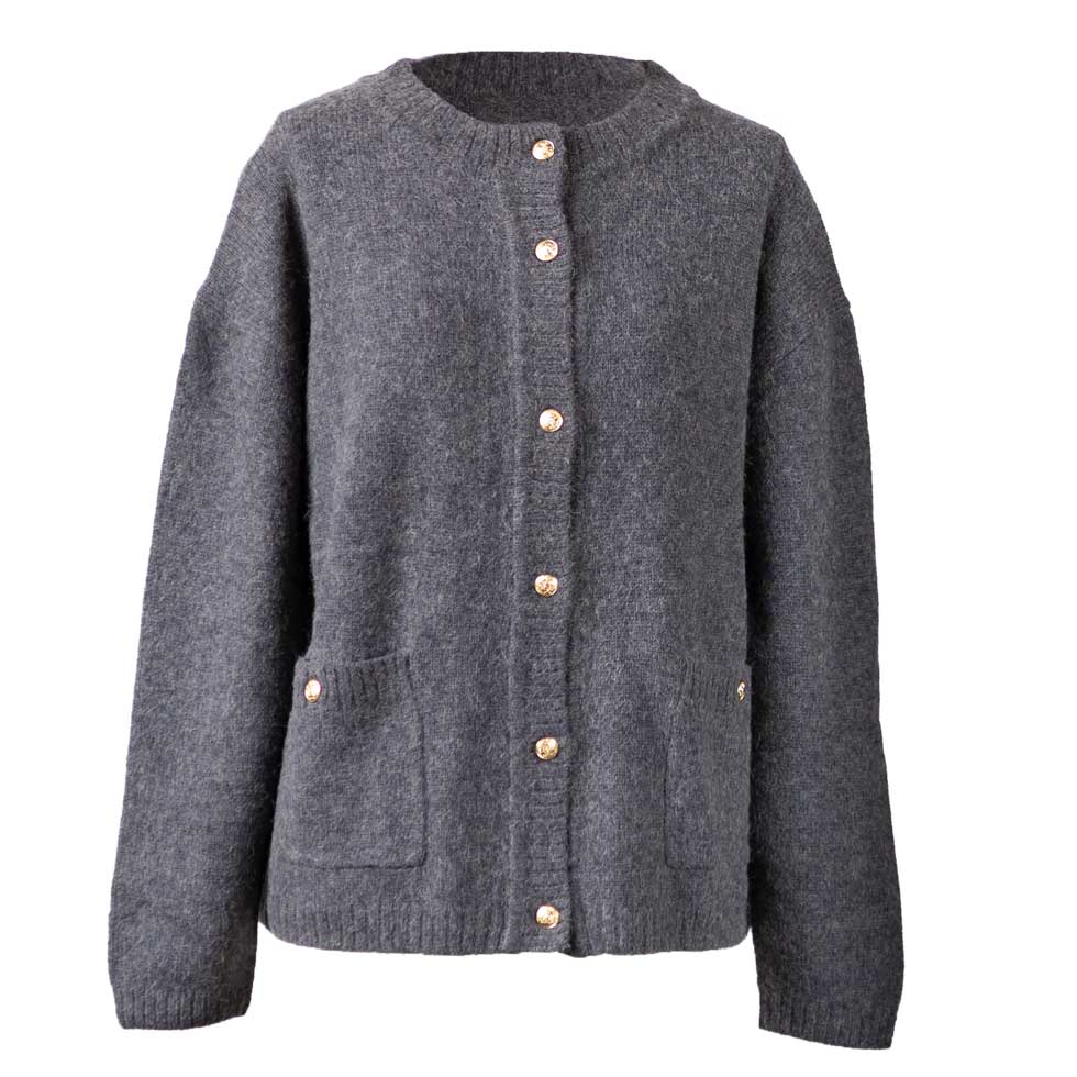 ベビーキャメル100% クルーネックカーディガン 全4色 M〜L