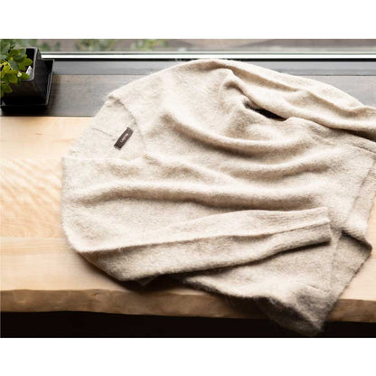 スリアルパカ混 ブークレー Vネックプルオーバー 軽くあたたか 全4色 M〜L
