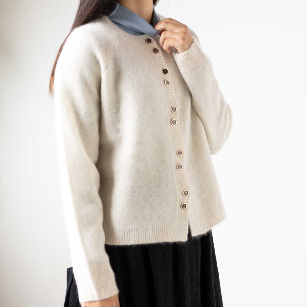 ヤク100% ラグランカーディガン ダブルボタン 全8色 M〜L