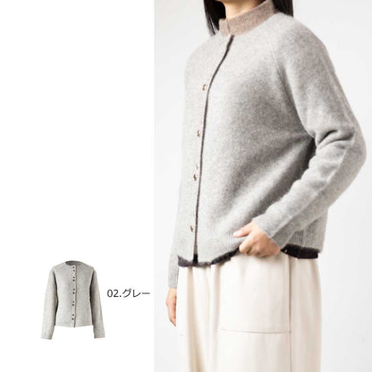 ヤク100% ラグランカーディガン ダブルボタン 全8色 M〜L