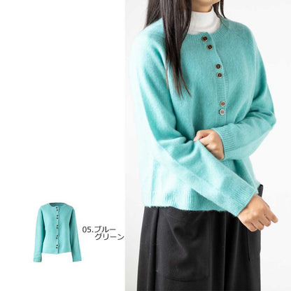 ヤク100% ラグランカーディガン ダブルボタン 全8色 M〜L
