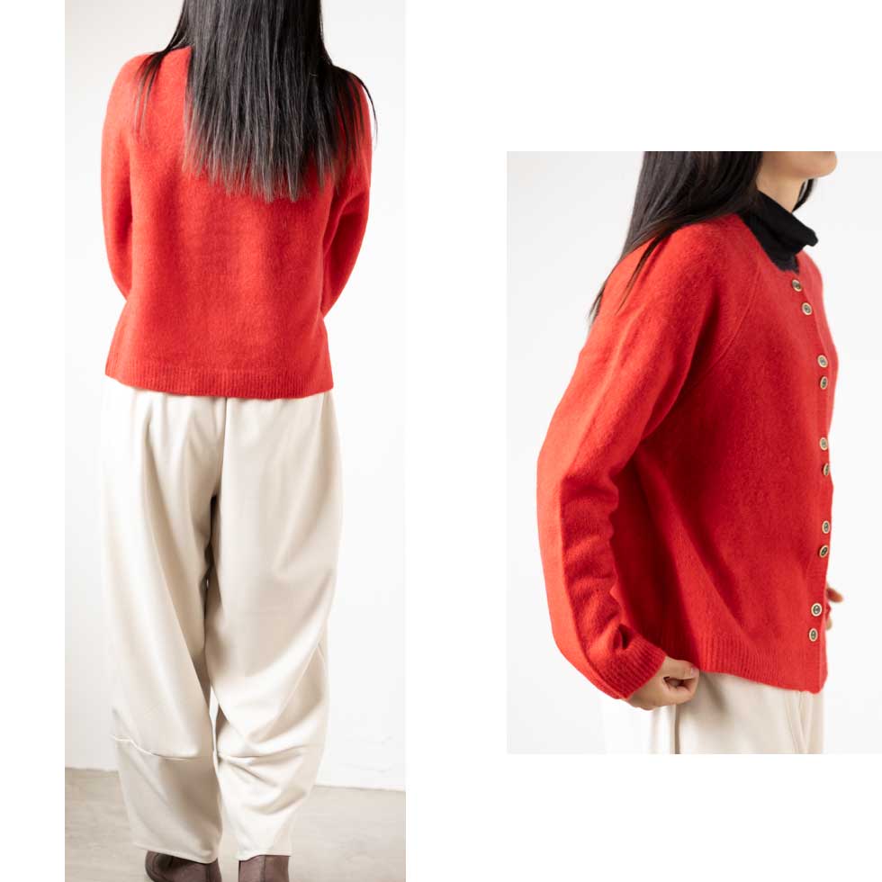 ヤク100% ラグランカーディガン ダブルボタン 全8色 M〜L