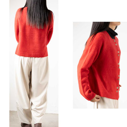 ヤク100% ラグランカーディガン ダブルボタン 全8色 M〜L