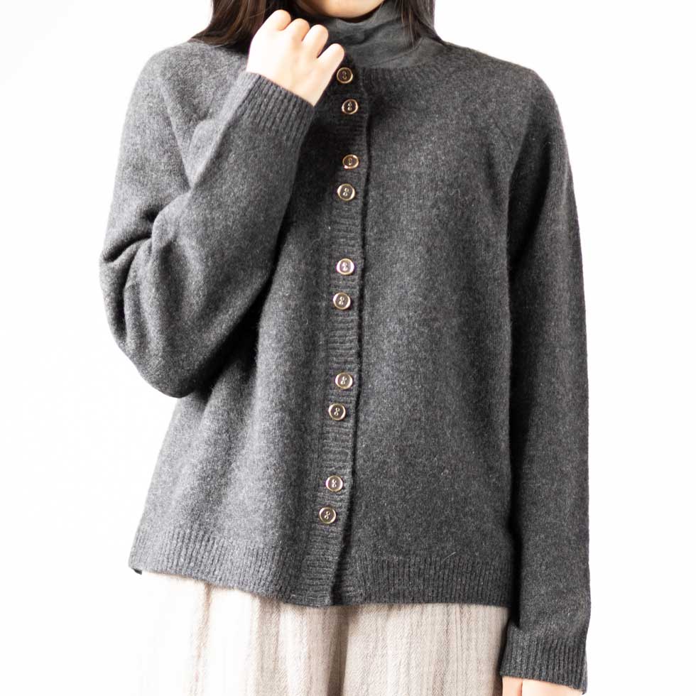 ヤク100% ラグランカーディガン ダブルボタン 全8色 M〜L