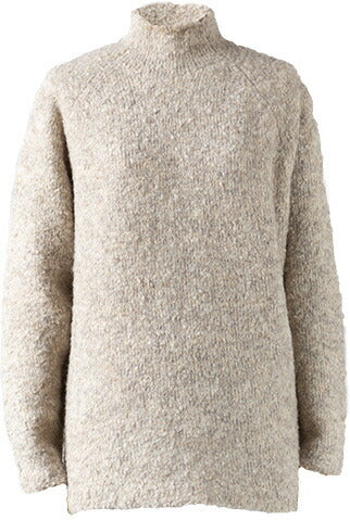 ウール混 ブークレープルオーバー ボトルネック 全9色 M〜L