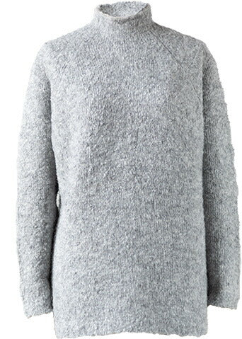 ウール混 ブークレープルオーバー ボトルネック 全9色 M〜L