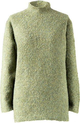 ウール混 ブークレープルオーバー ボトルネック 全9色 M〜L