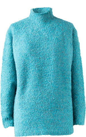 ウール混 ブークレープルオーバー ボトルネック 全9色 M〜L