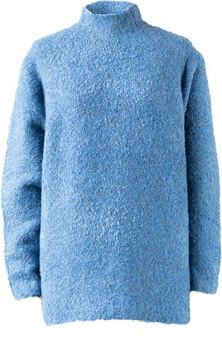 ウール混 ブークレープルオーバー ボトルネック 全9色 M〜L