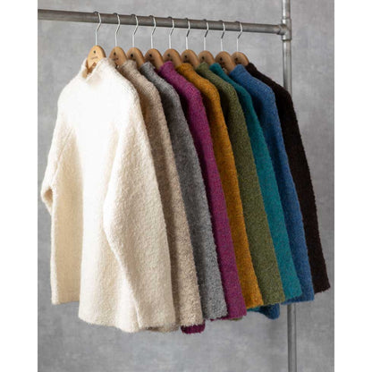 ウール混 ブークレープルオーバー ボトルネック 全9色 M〜L