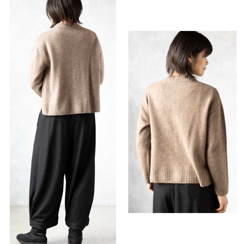 ヤク100% ラウンドネックカーディガン 全6色 M〜L