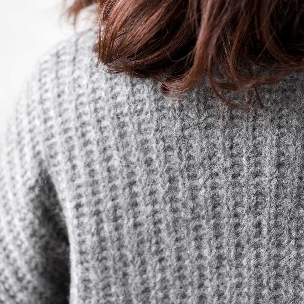 アルパカ混 ケーブルリブ トッパーカーディガン ヒップ丈 全3色 M〜L