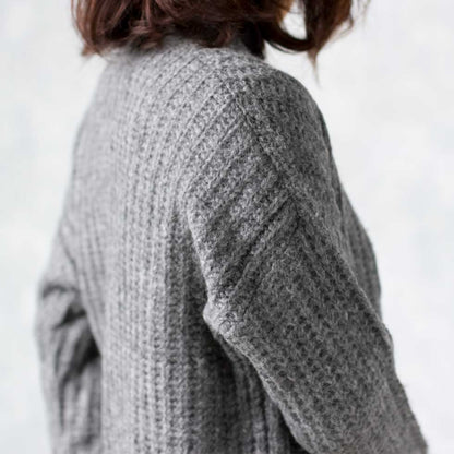 アルパカ混 ケーブルリブ トッパーカーディガン ヒップ丈 全3色 M〜L