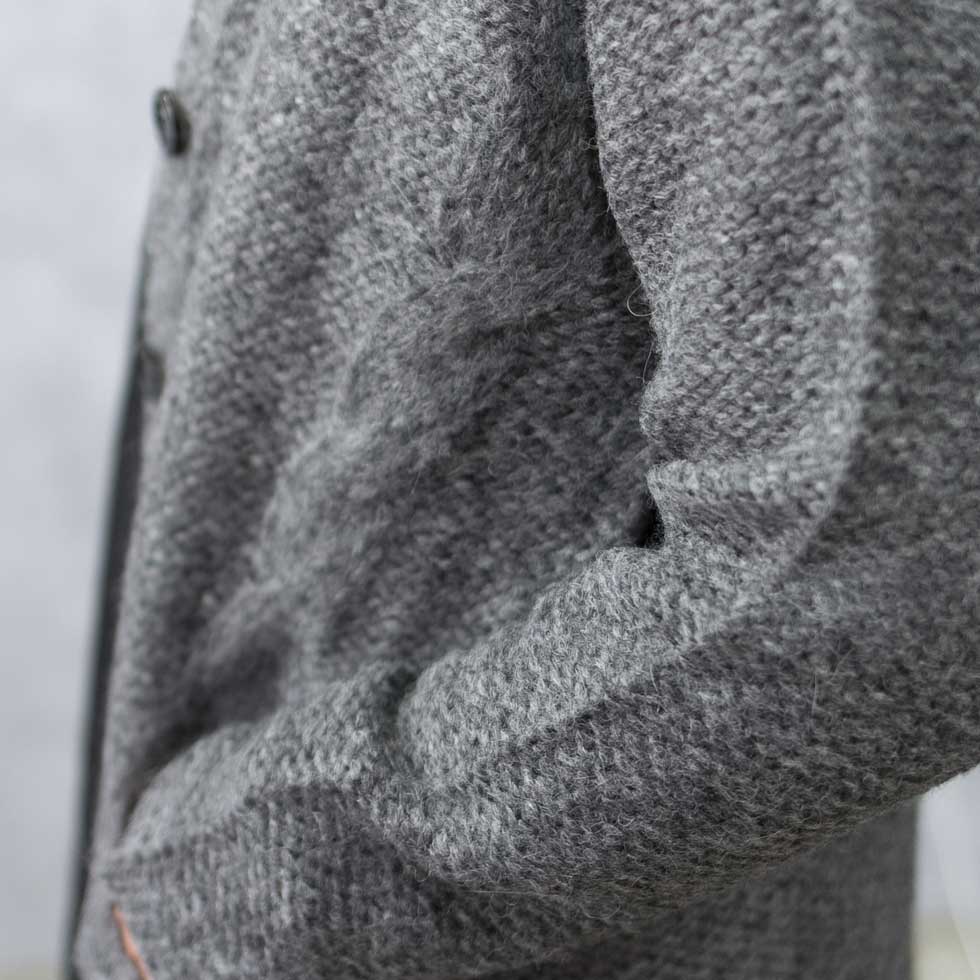 アルパカ混 ケーブル ボタンカーディガン ポケット付 全3色 M〜L