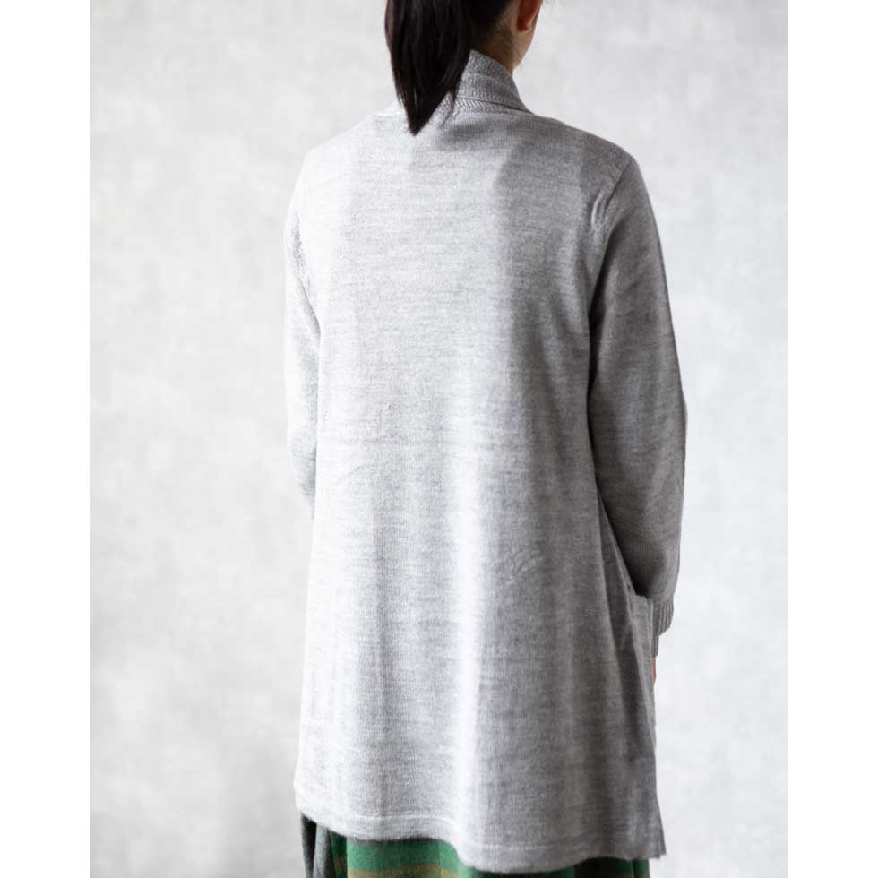 ベビーアルパカ100% シンプル トッパーカーディガン ポケット付 全4色 M〜L