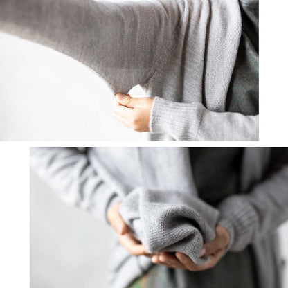 ベビーアルパカ100% シンプル トッパーカーディガン ポケット付 全4色 M〜L