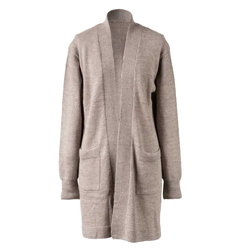 ベビーアルパカ100% トッパーカーディガン ロング丈 全5色 M〜L