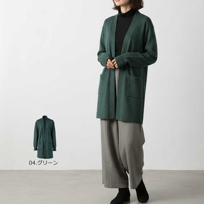 ベビーアルパカ100% トッパーカーディガン ロング丈 全5色 M〜L