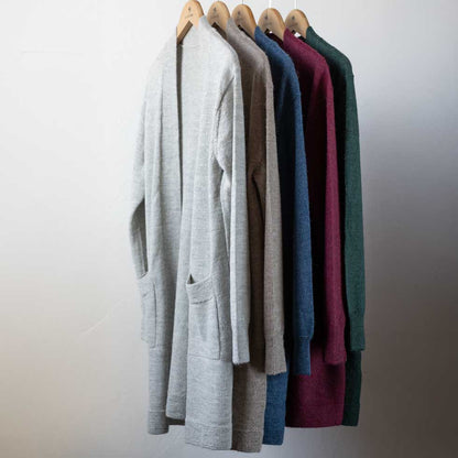 ベビーアルパカ100% トッパーカーディガン ロング丈 全5色 M〜L
