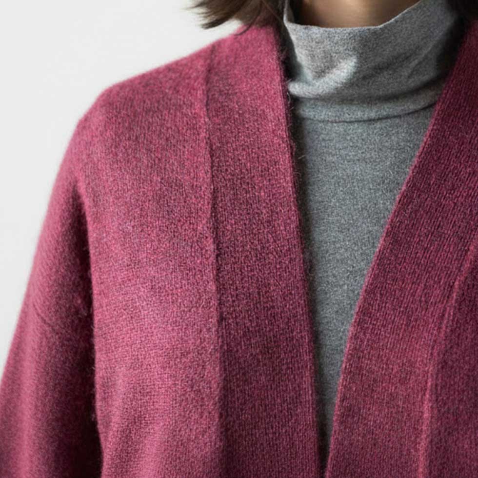 ベビーアルパカ100% トッパーカーディガン ロング丈 全5色 M〜L