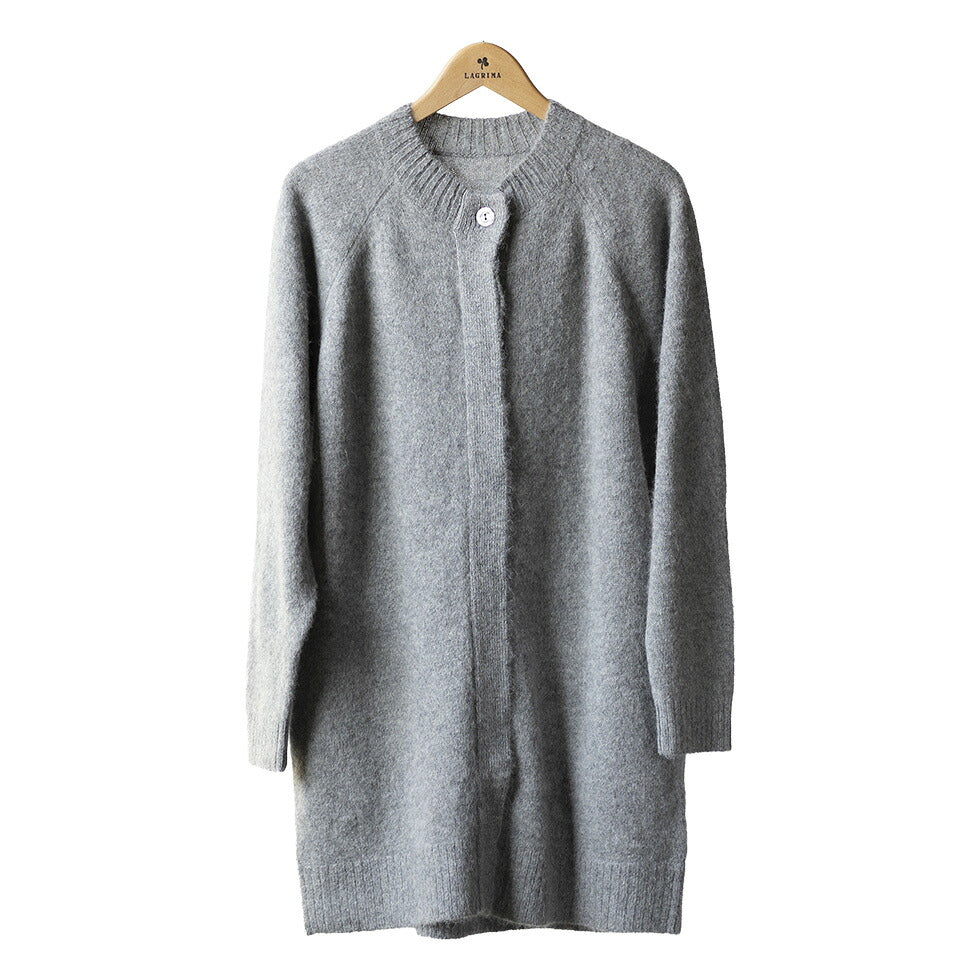 ロイヤルアルパカ100% クルーネックロングカーディガン 全6色 M〜L