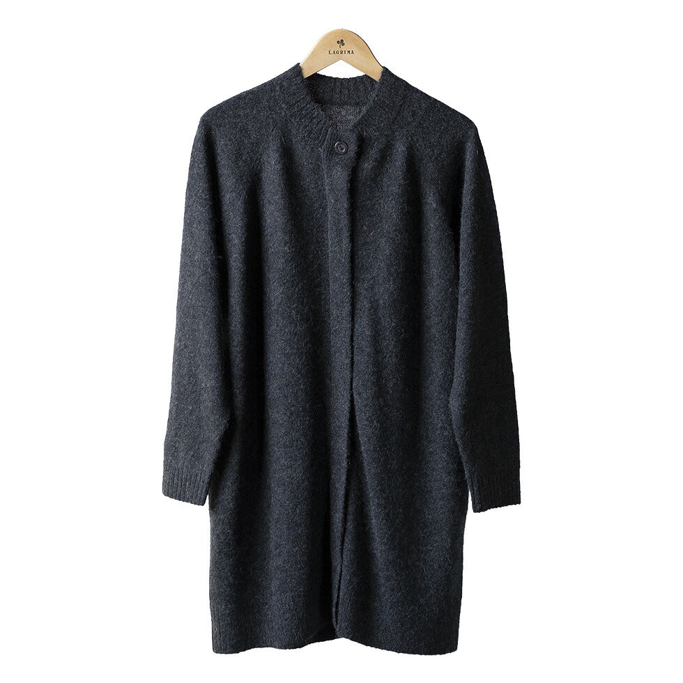 ロイヤルアルパカ100% クルーネックロングカーディガン 全6色 M〜L