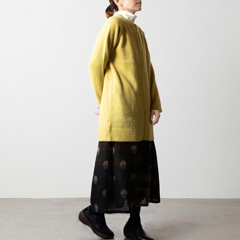ロイヤルアルパカ100% クルーネックロングカーディガン 全6色 M〜L