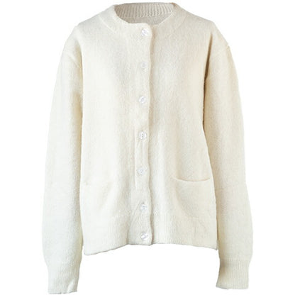 ロイヤルアルパカ100% ボタンカーディガン 全5色 M〜L