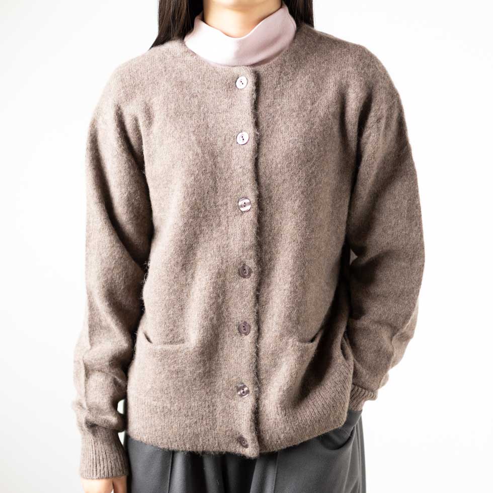 ロイヤルアルパカ100% ボタンカーディガン 全5色 M〜L