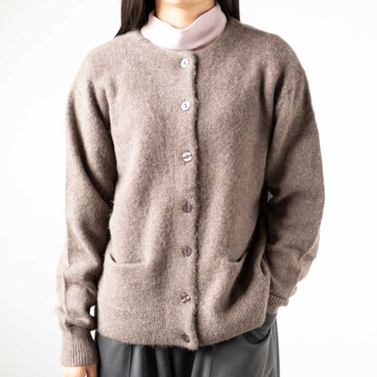 ロイヤルアルパカ100% ボタンカーディガン 全5色 M〜L
