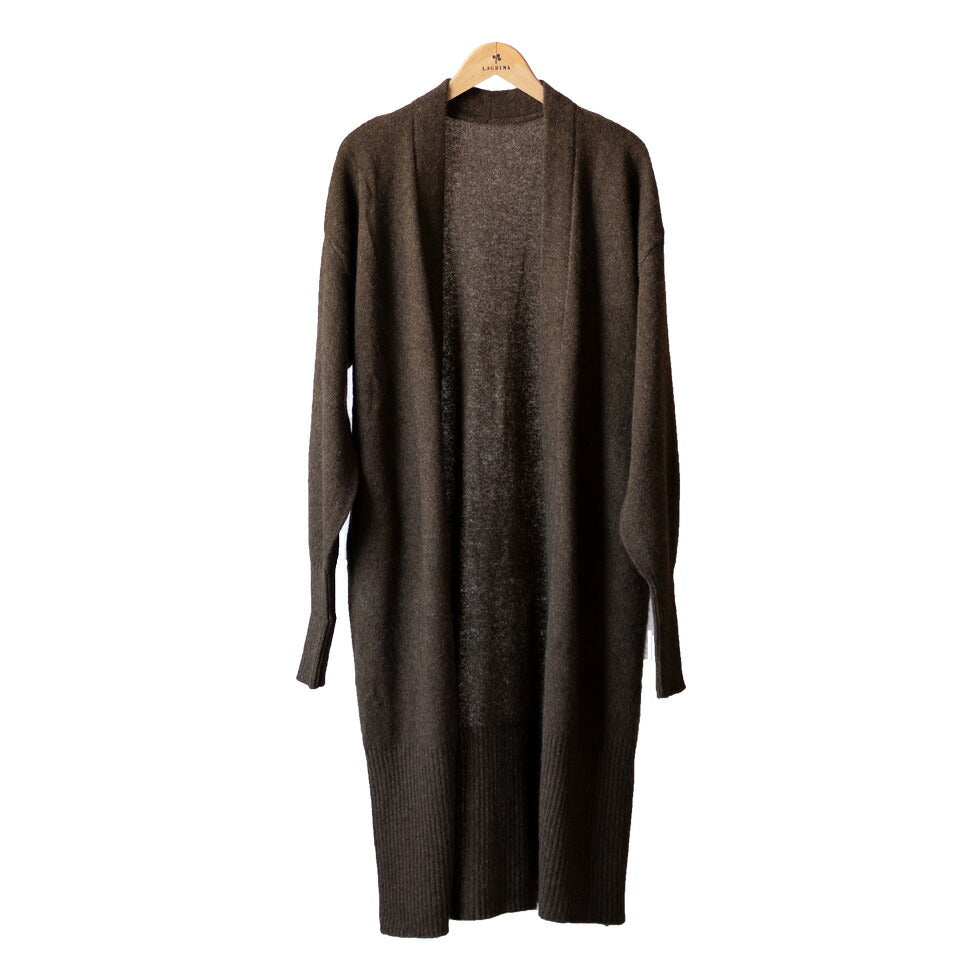 ヤク100% ロングトッパーカーディガン 着丈100cm 全3色 M〜L