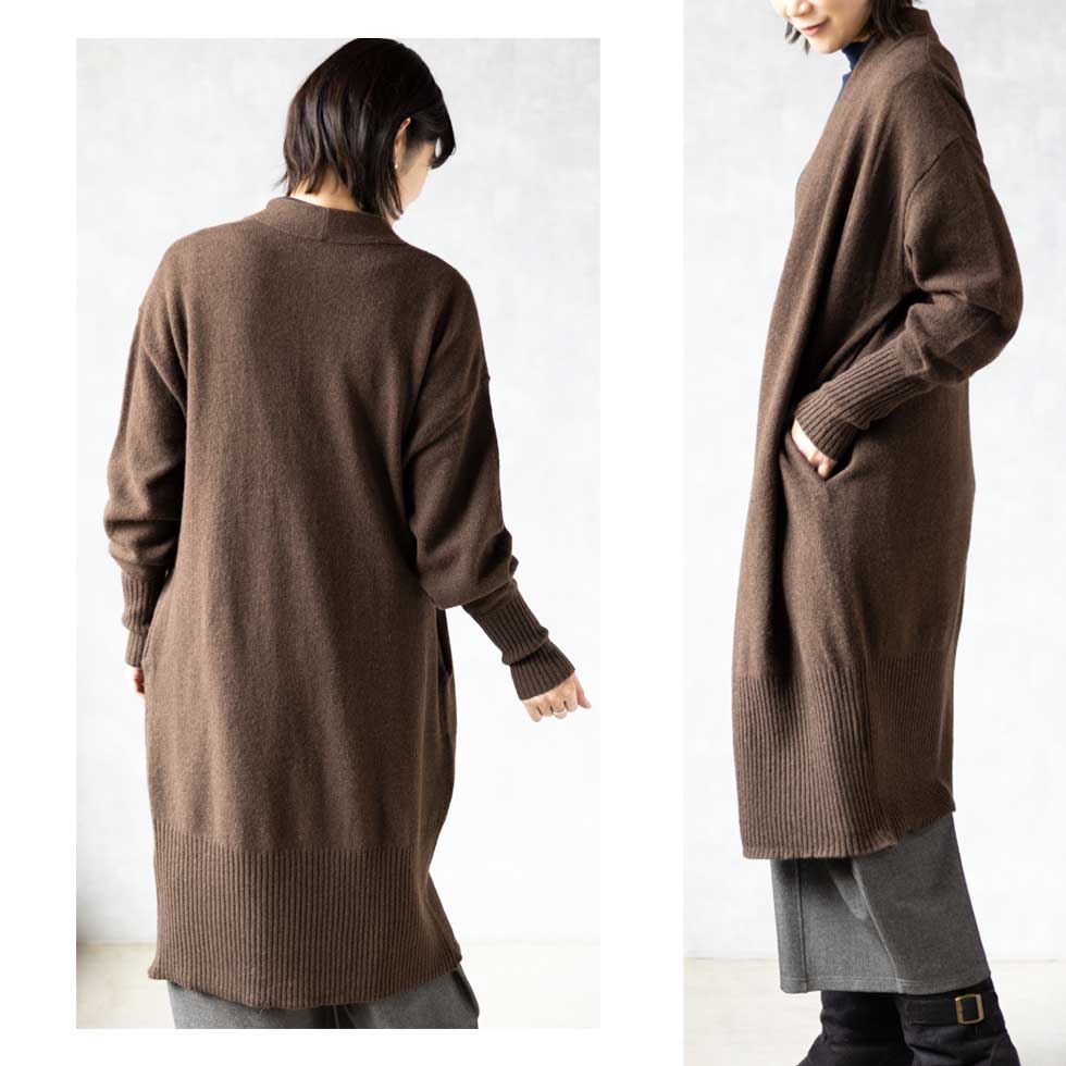 ヤク100% ロングトッパーカーディガン コーディガン 全3色 M〜L