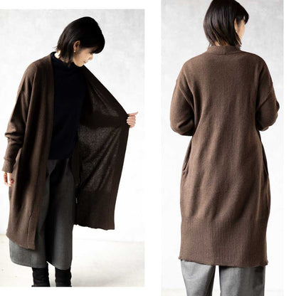 ヤク100% ロングトッパーカーディガン コーディガン 全3色 M〜L