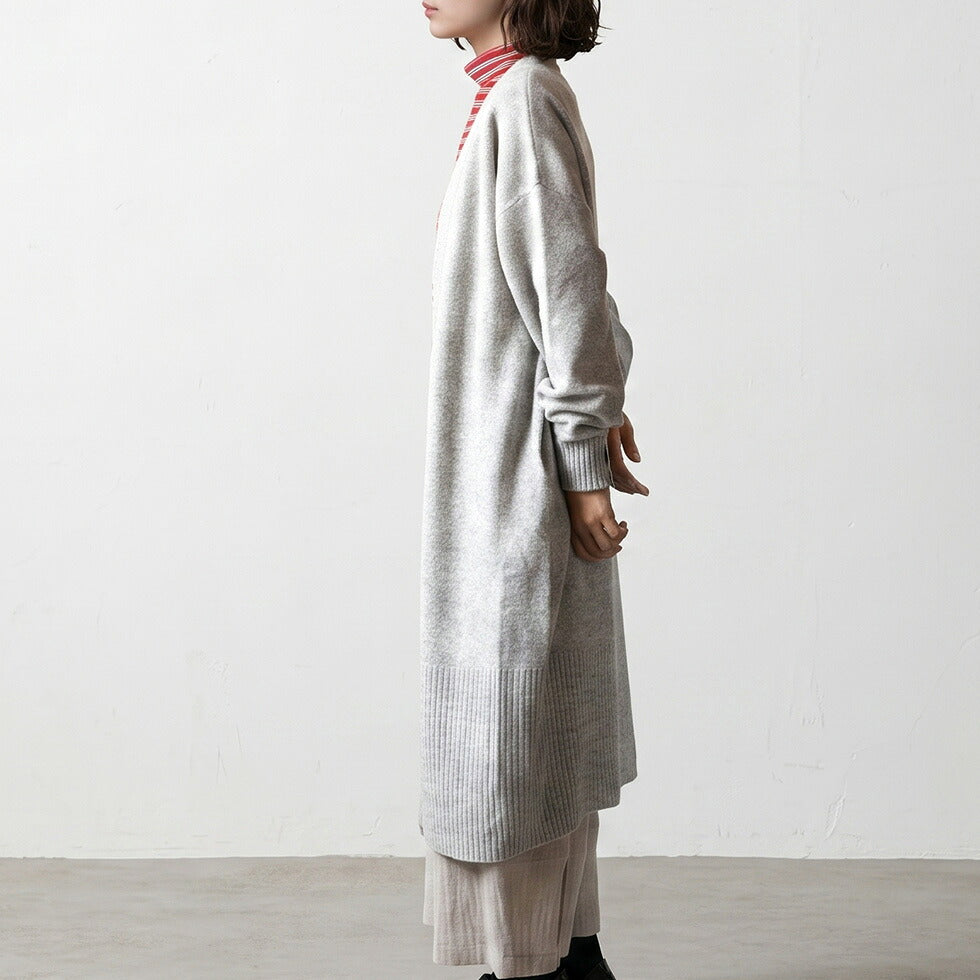 ヤク100% ロングトッパーカーディガン 着丈100cm 全3色 M〜L