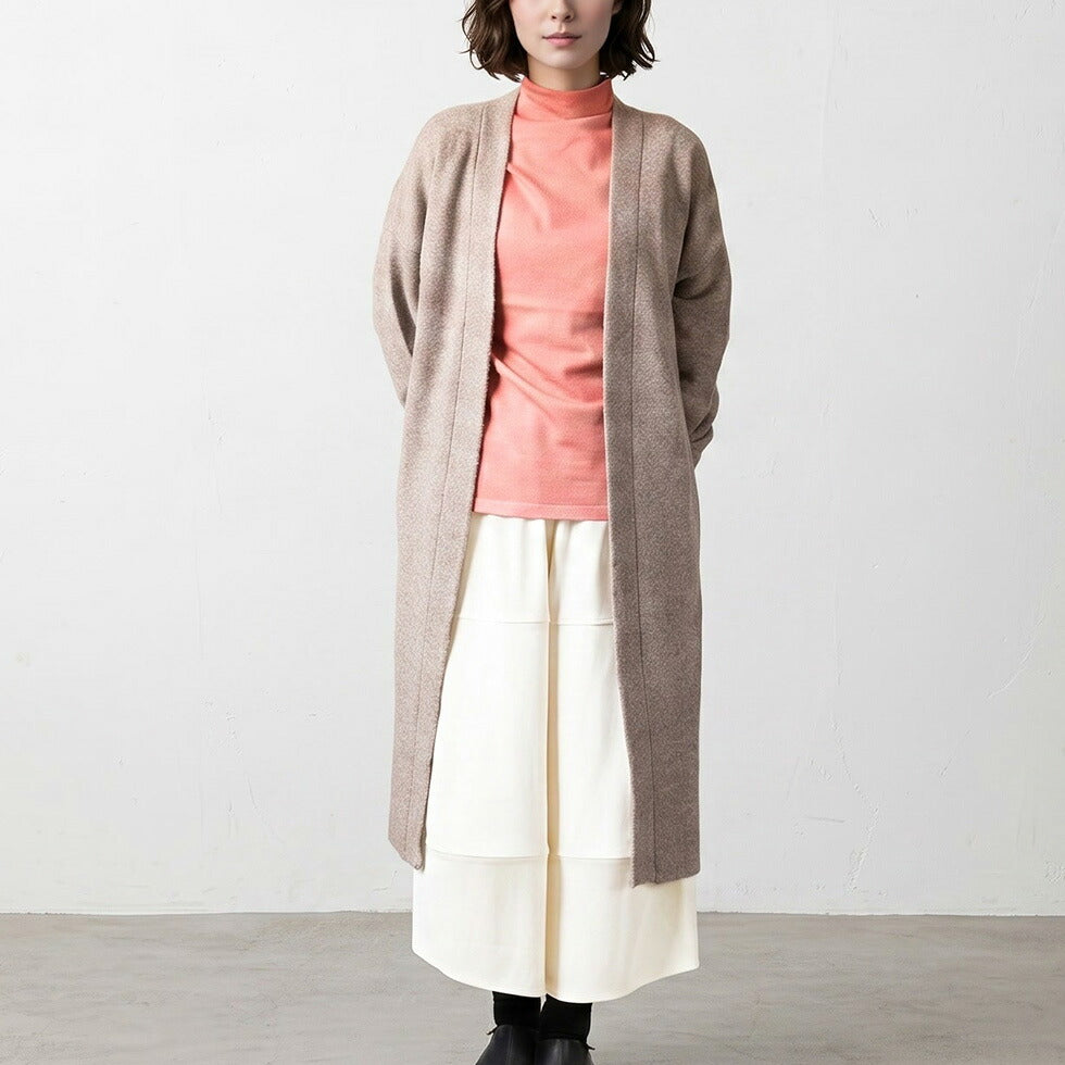 ヤク100% ロングトッパーカーディガン 着丈100cm 全3色 M〜L
