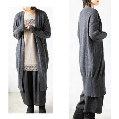 ヤク100% ロングトッパーカーディガン コーディガン 全3色 M〜L