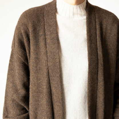 ヤク100% ロングトッパーカーディガン 着丈100cm 全3色 M〜L