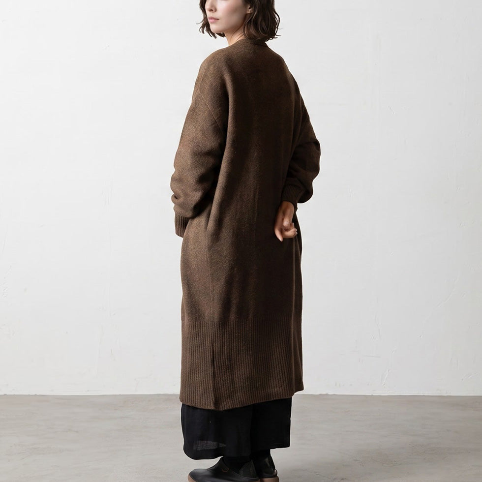 ヤク100% ロングトッパーカーディガン 着丈100cm 全3色 M〜L