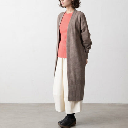 ヤク100% ロングトッパーカーディガン 着丈100cm 全3色 M〜L
