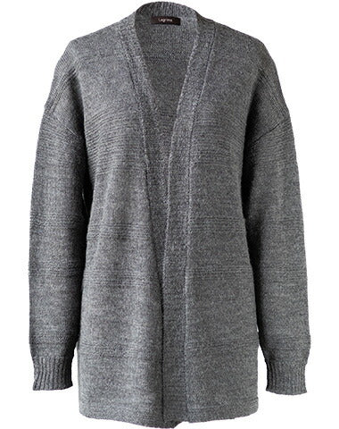 ベビーリャマ100% 横地柄トッパーカーディガン 全5色 M〜L