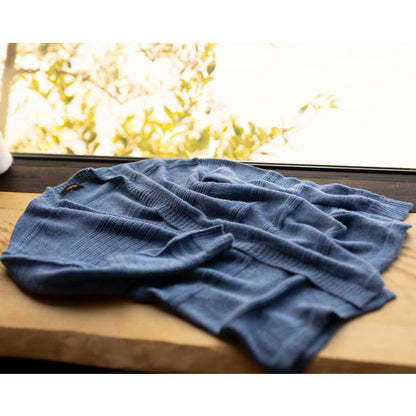 ベビーリャマ100% 横地柄トッパーカーディガン 全5色 M〜L