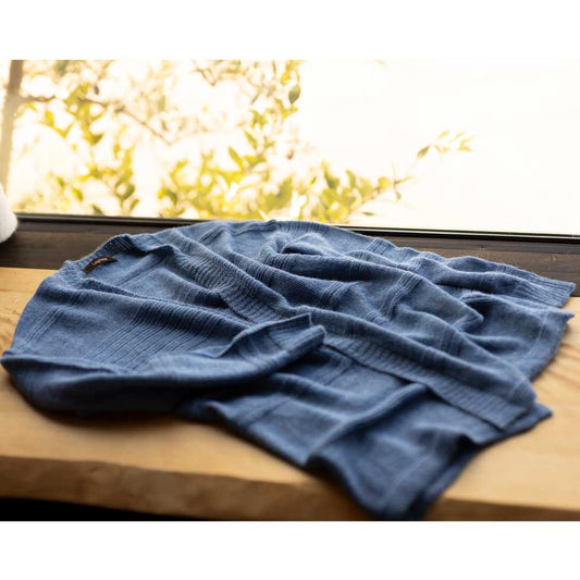 ベビーリャマ100% 横地柄トッパーカーディガン 全5色 M〜L