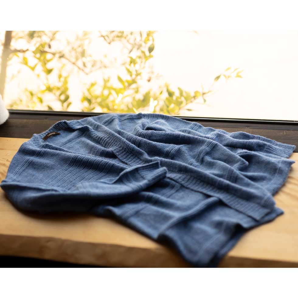 ベビーリャマ100% 横地柄トッパーカーディガン 全5色 M〜L