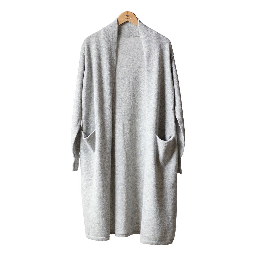 アルパカ100% ロングトッパーカーディガン 全4色 M〜L