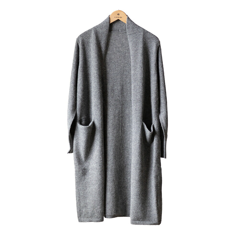 アルパカ100% ロングトッパーカーディガン 全4色 M〜L