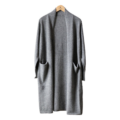 アルパカ100% ロングトッパーカーディガン 全4色 M〜L