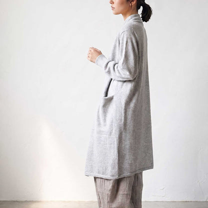 アルパカ100% ロングトッパーカーディガン 全4色 M〜L