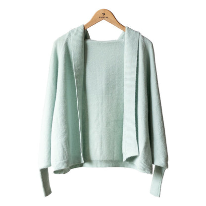アルパカ100% フード付きモモンガトッパーカーディガン 全4色 M〜L